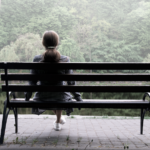 Girl on bench overlooking stream - What’s One Thing You’re Grateful for This Week? copy