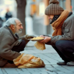Living Out God's Love - Feeding a Hungry, Homeless man copy
