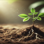 Rooted plant springing up - stay rooted in God