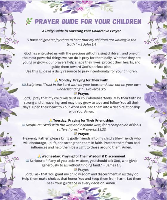 Printable Prayer Guides PNG