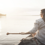 Woman rowing on the Water