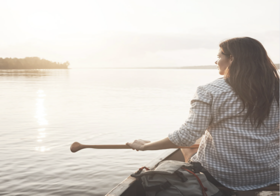 Woman rowing on the Water