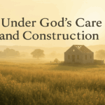 Under God's Care an Construction - Construction house in a golden field copy